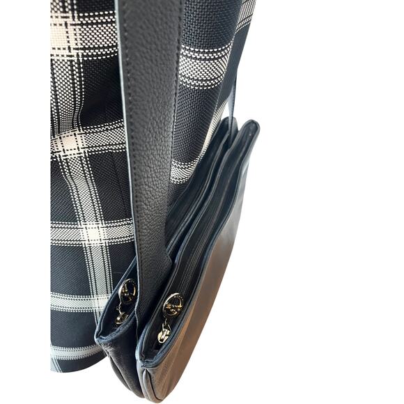 Longchamp LM Black Leather Double Compartment Shoulder Bag France Y2K Vintage - Picture 5 of 11